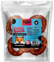 PS0048 BUBU PETS Мясо утки на сыромятных кольцах 10см, 500 г